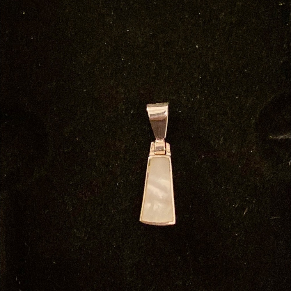 Vintage Mother of Pearl 925 Sterling Silver Pendant